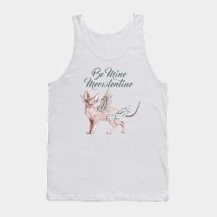 Be Mine Meowlentine, Valentines Day Sphynx Cat Cupid Tank Top